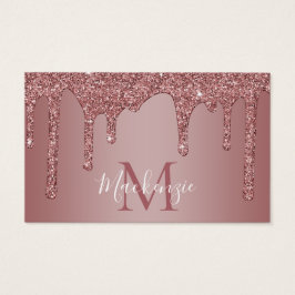 Roos Gold Sparkle Glitter Drift Monogram Visitekaartje