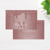 Roos Gold Sparkle Glitter Drift Monogram Visitekaartje (Bureau)