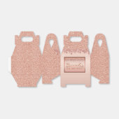 Roos Gold Sparkle Glitter Drip Verjaardagsgeschenk Bedankdoosjes (Uitgevouwen)