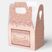 Roos Gold Sparkle Glitter Drip Verjaardagsgeschenk Bedankdoosjes (Geopend)