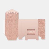 Roos Gold Sparkle Glitter Drip Verjaardagsgeschenk Bedankdoosjes (Uitgevouwen)