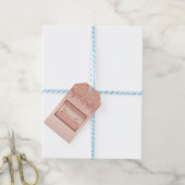 Roos Gold Sparkle Glitter Drip Verjaardagsgeschenk Cadeaulabel (Met Touw)