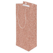 Roos Gold Sparkle Glitter Drip Verjaardagsgeschenk Wijn Cadeautas (Achterkant Gekanteld)