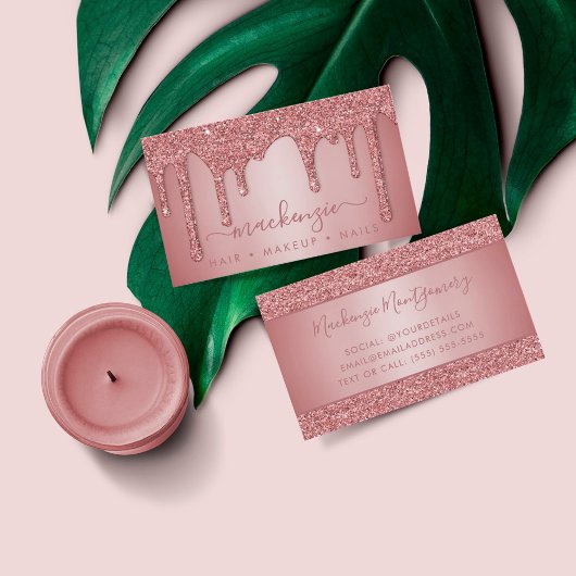 Roos Gold Sparkle Glitter drukt luxe op Visitekaartje