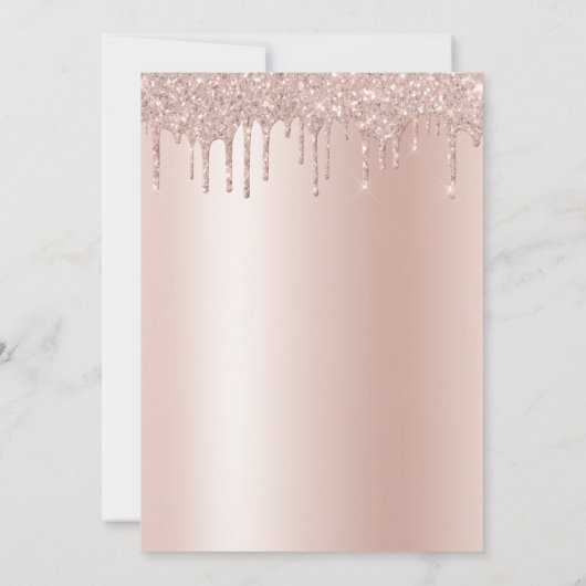 Roos Gold Sparkle Glitter Elke Leeftijd Verjaardag Kaart (Achterkant)