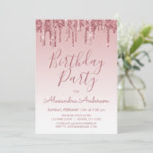 Roos Gold Sparkle Glitter Elke Leeftijd Verjaardag Kaart (Staand voorkant)