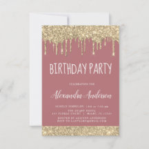 Roos Gold Sparkle Glitter Elke Leeftijd Verjaardag