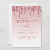 Roos Gold Sparkle Glitter Elke Leeftijd Verjaardag Kaart (Voorkant)