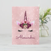 Roos Gold Sparkle Glitter Girly Verjaardagsfeestje Kaart (Staand voorkant)