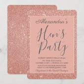 Roos Gold Sparkle Glitter Hen's Party Kaart (Voorkant / Achterkant)