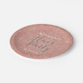 Roos Gold Sparkle Glitter Hen's Party Papieren Bordje (Gekanteld)