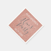 Roos Gold Sparkle Glitter Hen's Party Servet (Hoek)