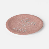 Roos Gold Sparkle Glitter Klasse van Afstuderen Papieren Bordje (Gekanteld)