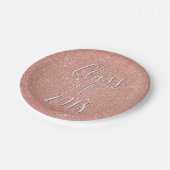 Roos Gold Sparkle Glitter Klasse van Afstuderen Papieren Bordje (Gekanteld)