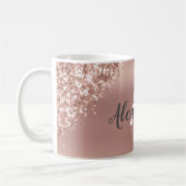 Roos Gold Sparkle Glitter Monogram Naam en Initiaa Koffiemok (Links)