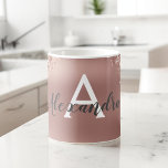Roos Gold Sparkle Glitter Monogram Naam en Initiaa Koffiemok<br><div class="desc">Blush Pink - Roos Gold Sparkle Glitter Monogram Naam en Initiaal Koffie Mok. De mok maakt het perfecte cadeau voor iemand die van roos goud houdt.</div>