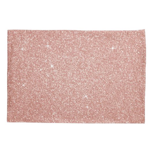 Roos Gold Sparkle Glitter Monogram Naam en Initiaa Kussensloop (Achterkant)