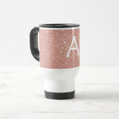 Roos Gold Sparkle Glitter Monogram Naam en Initiaa Reisbeker (Voorkant links)