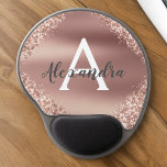 Roos Gold Sparkle Glitter Monogram Name Mousepad Gel Muismat<br><div class="desc">Roos Gouden Sparkle Faux Glitter Ombre Metallic Folie Monogram Naam Monogram Mousepad. Deze Muismat kan worden aangepast om uw voornaam op te nemen. Neem contact op met de ontwerper voor aangepaste overeenkomende items.</div>