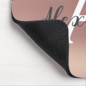 Roos Gold Sparkle Glitter Monogram Name Mousepad Muismat (Hoek)