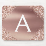 Roos Gold Sparkle Glitter Monogram Name Mousepad Muismat<br><div class="desc">Blush Roze - Roos Gold Faux Sparkle Glitter Metallic Folie Ombre Monogram Name Monogram Mousepad. Deze Muismat kan worden aangepast om uw voornaam op te nemen.</div>