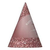 Roos Gold Sparkle Glitter Monogram Verjaardag Feesthoedjes (Links)