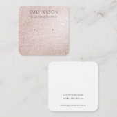 Roos Gold Sparkle Glitter Shiny Winy Warm Display Vierkante Visitekaartje (Voorkant / Achterkant)