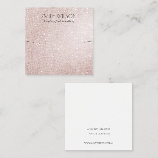 Roos Gold Sparkle Glitter Shiny Winy Warm Display Vierkante Visitekaartje (Voorkant / Achterkant)