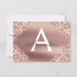 Roos Gold Sparkle Glitter Sweet 16 Save the Date<br><div class="desc">Roos Gold - Blush Pink Sparkle Faux Glitter Metallic Folie Sweet Sixteen Monogram Naam en Initiaal Verjaardagsfeestje Save the Date Invitation. Deze uitnodiging is perfect voor de Silver Sparkle Glitter Sweet 16 Verjaardagsfeestje op zoek naar te vieren in Pink Rose Gold.</div>