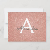 Roos Gold Sparkle Glitter Sweet 16 Save the Date (Voorkant)