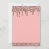 Roos Gold Sparkle Glitter Sweet 16 Save the Date Kaart (Achterkant)