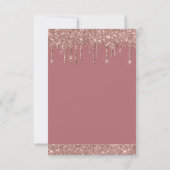 Roos Gold Sparkle Glitter Sweet 16 Save the Date Kaart (Achterkant)
