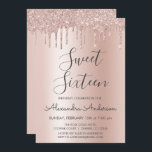 Roos Gold Sparkle Glitter Sweet Sixteen Birthday Kaart<br><div class="desc">Blush Pink - Roos Gold Sparkly Dripping Glitter Sweet 16 verjaardagsfeestje Uitnodiging. Dit is de perfecte chique Sweet Sixteen Birthday Invitation voor een modern en elegant faux Metallic Folie Roos Gold en Blush Pink Ombre Glitter Sparkle Girly verjaardagsfeestje. Neem contact op met de ontwerper voor bijpassende aangepaste items.</div>