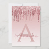 Roos Gold Sparkle Glitter Sweet Sixteen Birthday Kaart (Voorkant)