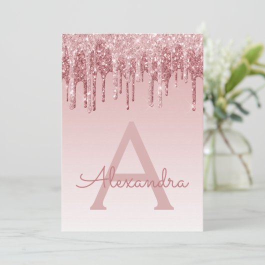 Roos Gold Sparkle Glitter Sweet Sixteen Birthday Kaart (Staand voorkant)