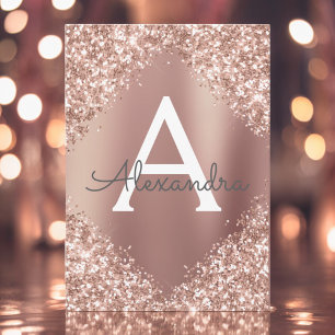 Roos Gold Sparkle Glitter Sweet Sixteen Birthday Kaart