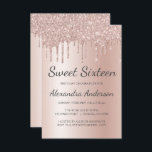 Roos Gold Sparkle Glitter Sweet Sixteen Birthday Kaart<br><div class="desc">Blush Pink - Roos Goud Sparkly Dripping Glitter Sweet 16 Verjaardagsfeestuitnodiging. Dit is de perfecte Sweet Sixteen Verjaardagsuitnodiging voor een Modern Roos Gold en Blush Pink Ombre Glitter Sparkle Girly Verjaardagsfeest. Neem contact op met de ontwerper voor overeenkomende aangepaste items.</div>