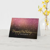 Roos Gold Sparkle Happy Birthday Kaart (Gele Bloem)