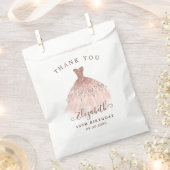 Roos Gold Sparkle Jurk 16e Verjaardag Dank u Bedankzakje (Geknipt)