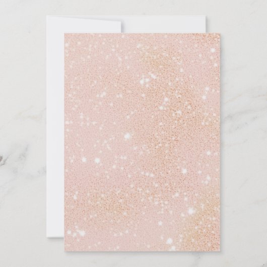 Roos Gold Sparkle Jurk Blush 40e Verjaardagsfeestj Kaart (Achterkant)