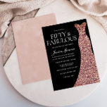 Roos Gold Sparkle Jurk Zwart 50ste Verjaardagsfees Kaart<br><div class="desc">Roos Gold Sparkle Dress Black 50th Birthday Party Invitation - 50 & Fabulous womans 50th birthday party Variaties op de uitnodiging en bijpassende items in onze winkel</div>