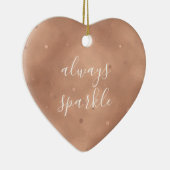 Roos Gold Sparkle Keramisch Ornament (Rechts)