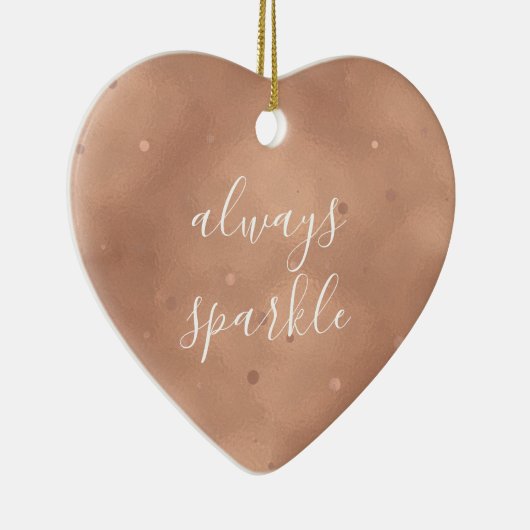 Roos Gold Sparkle Keramisch Ornament (Rechts)