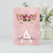 Roos Gold Sparkle Kitten Girly Verjaardagsfeestje Kaart (Staand voorkant)