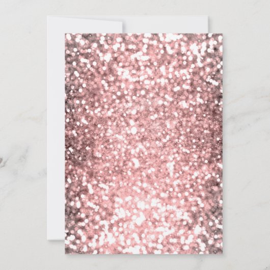 Roos Gold Sparkle Licht Glitter Sparkly Sweet 16 Kaart (Achterkant)