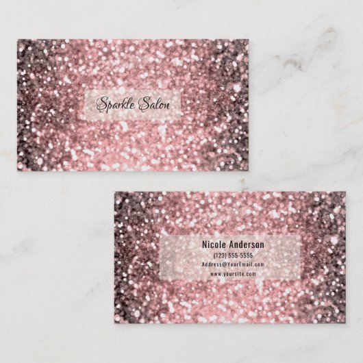 Roos Gold Sparkle Lights Glitter Sparkly Beauty Visitekaartje (Voorkant / Achterkant)