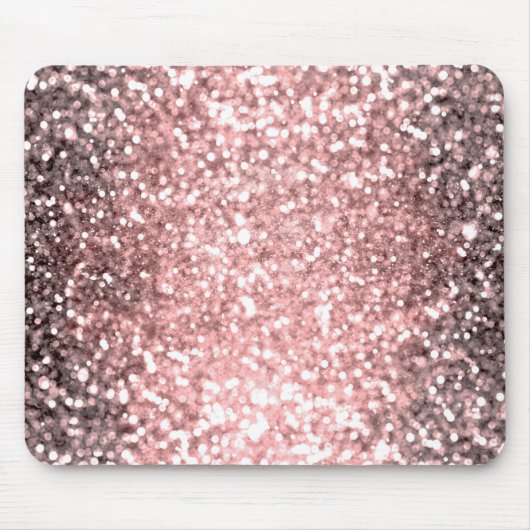 Roos Gold Sparkle Lights Glitter Sparkly Glamour Muismat (Voorkant)