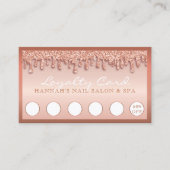 Roos Gold Sparkle Nail Salon Glitter Loyaliteit Ka Visitekaartje (Voorkant)