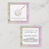 Roos Gold Sparkle Whisk Glitter Bakery Pastry Vierkante Visitekaartje (Voorkant / Achterkant)
