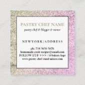 Roos Gold Sparkle Whisk Glitter Bakery Pastry Vierkante Visitekaartje (Achterkant)